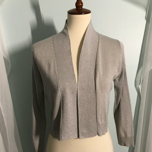 Calvin Klein Metallic Silver Shrug 